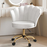 Modern Velvet Swivel Vanity Chair with Petal Back Ergonomic Design Height Adjustable for Bedroom Home Hotel Dressing Room