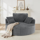 Large Modern Round Cloud Sofa Chair Plush Velvet Fabric Multi-Functional Leisure Chair for Living Room Dining Relaxation Reading