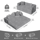 Modern Convertible Reclining Extendable Portable Sleeper Sofa Bed Set Sturdy Fixed-Shape Iron Frame Velvet Upholstery Hotel