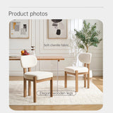 Modern Dining Room Chairs Set of 2, Minimalist Upholstered Chenile Fabric Kitchen Chair with Wooden Legs (Lake Blue/beige/grey)