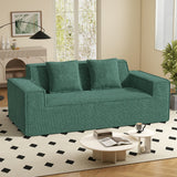 Modern Boucle Chenille Three Seat Sofa Bed Non-Assembly No Legs Cloud Sofa Removable Pillows Sponge Filling Convertible Massage