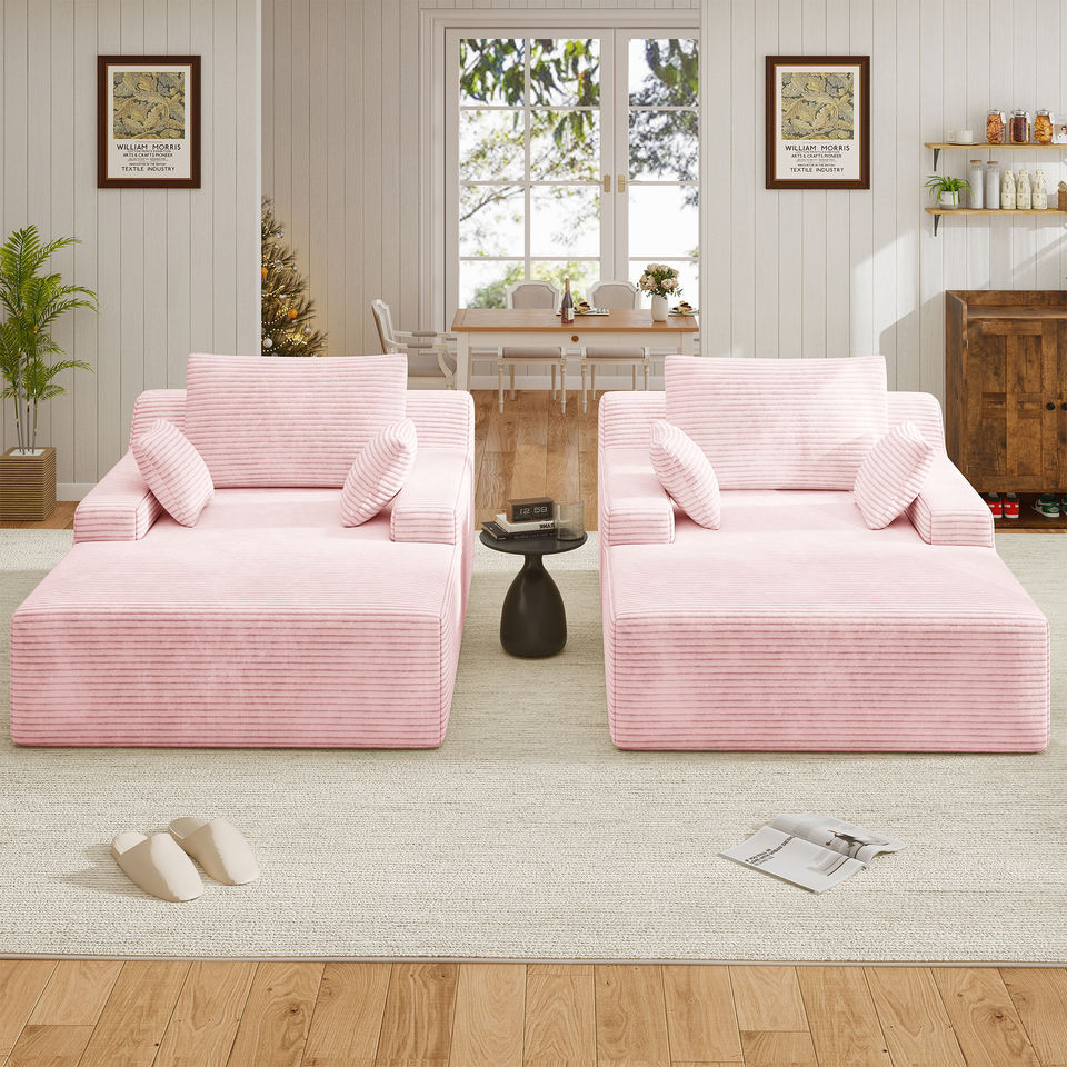 Modern Convertible Reclining Oversized Extendable Chaise Lounge Chair Living Room Iron Frame Velvet Deep Seat Sofa Bed Sleeper