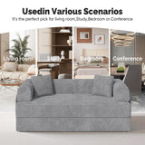 Modern Convertible Reclining Extendable Portable Sleeper Sofa Bed Set Sturdy Fixed-Shape Iron Frame Velvet Upholstery Hotel