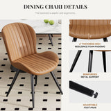 Comfortable Soft Upholstered Ribbed Dining Chair Restaurant Furniture Commercial Use Sturdy Metal Legs Stylish Modern Design (Set of 4)