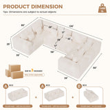 Modern Corduroy Modular Sofa Bed Set Sponge Filled Ergonomic Design No Assembly Pillows Apartment Mall Living Hotel School