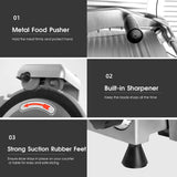 10 Inch Commercial Meat Slicer, 240W Frozen & Cheese Slicer, Premium Chromium-plated Steel Blade, Semi-Auto, Low Noise