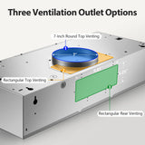 30 Inch Stainless Steel Under Cabinet Range Hood 400CFM Convertible Vent Hood with 2 Speed Exhaust Fan and Rocker Switch Control