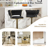 Iron Adjustable PU Leather Bar Stools Modern Swivel Steady Commercial Use Home Bar Dining Outdoor Counter Height Hotel Workshop (Set of 2)