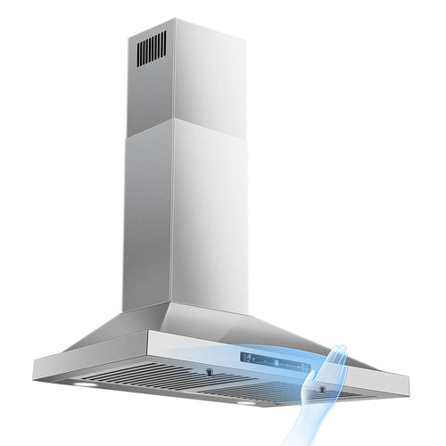 24 Inch Range Hood, Range Hood 450CFM, Wall Mount Kitchen Hood in Stainless Steel, Gesture Sensing & Touch Con - view 2