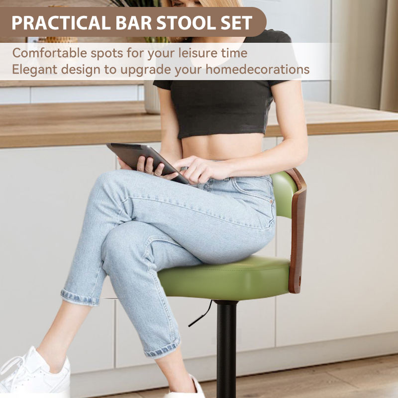 Dual Color Rustic Modern Height Adjustable Swivel Durable Material Steady Bar Stool for Hotel and Home Bar Commercial Use
