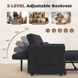 3-in-1 Convertible Modern Sofa Bed Sleeper Couch Storage Portable 5-Level Adjustable Backrest Living Room Home Dining Hotel