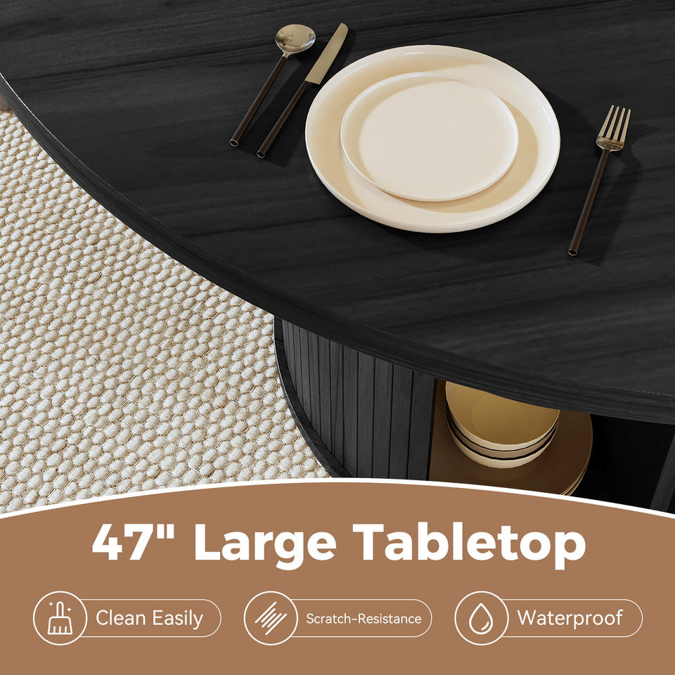 Side view of solid wood dining table highlighting clean contemporary lines