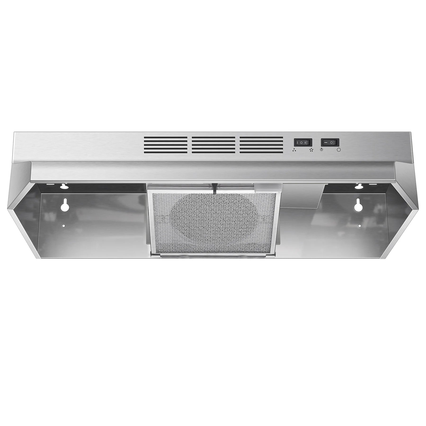 30 Inch Stainless Steel Under Cabinet Range Hood 400CFM Convertible Vent Hood with 2 Speed Exhaust Fan and Rocker Switch Control