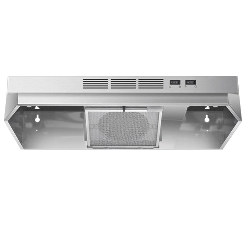 30 Inch Stainless Steel Under Cabinet Range Hood 400CFM Convertible Vent Hood with 2 Speed Exhaust Fan and Roc