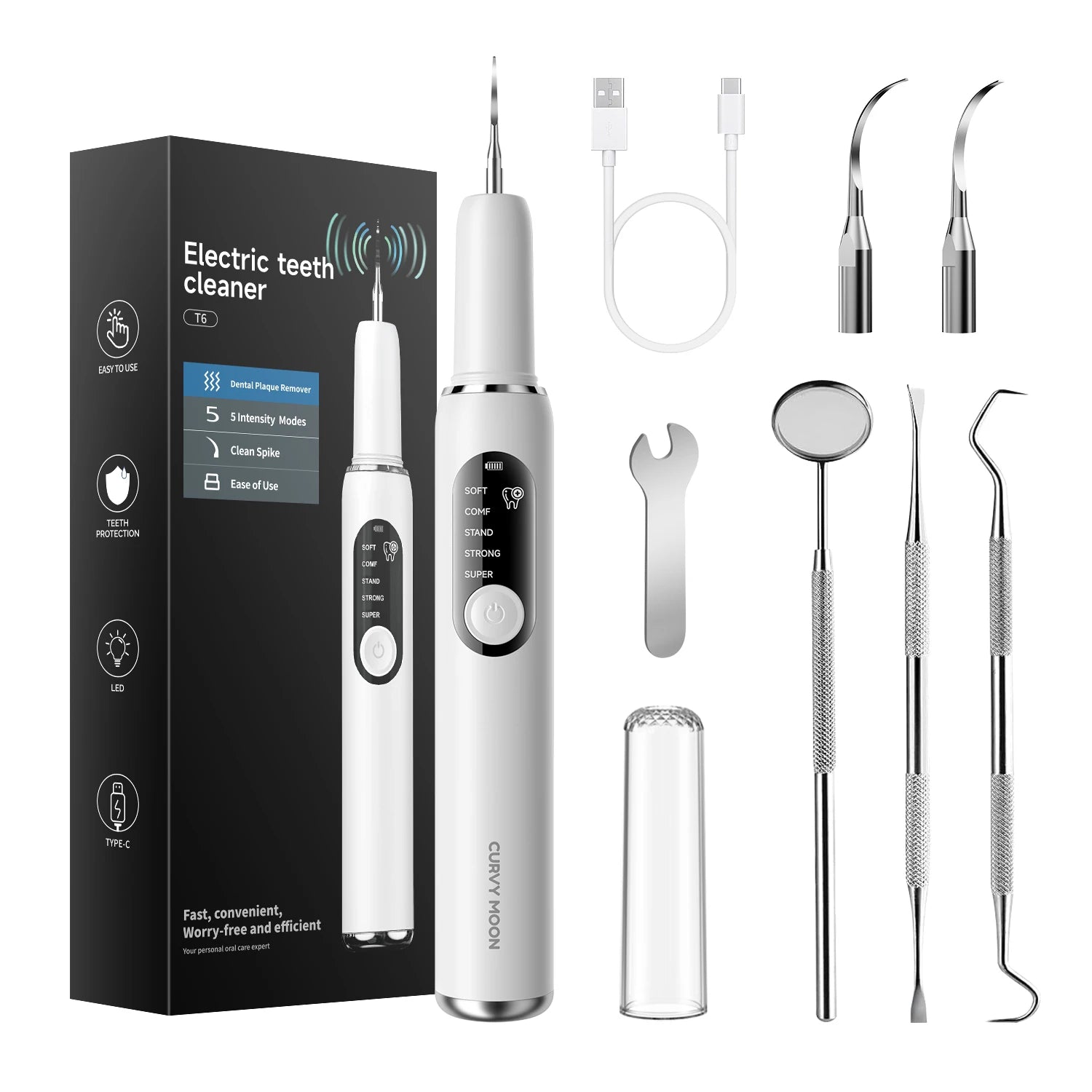 T6 Ultrasonic Tooth Cleaner - Smart Dental Plaque Remover for Effective Oral Hygiene - view 7