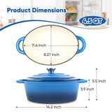 Multifunctional Enameled Cast Iron Dutch Oven 4.5 QT Stainless Steel Bottom Ceramic Exterior Self-Basting Moisture Retention Gas