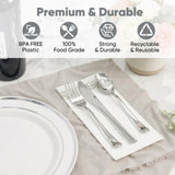 700 PCS Durable Disposable PET Eco-Friendly Party Dinnerware Set Tableware Kit Plates Cups Cutlery Napkins BPA Free Microwave