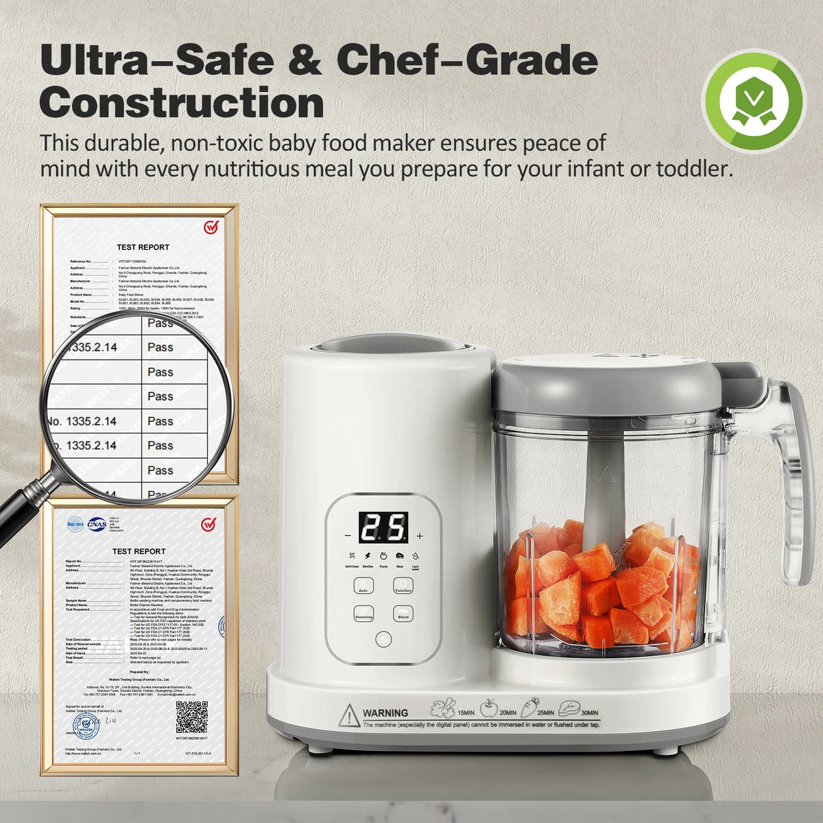 Baby Food Maker Pro Steamer Blender: 4 in 1 Auto Steam Blend and Puree Maker with Self-Clean for Healthy Baby  - view 6