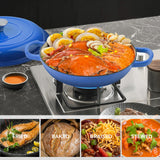 3 Quart Enameled Cast Iron Dutch Oven Ceramic Exterior Non-Stick Stainless Steel Bottom Dishwasher Safe Gas Induction Ready