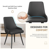 Contemporary Reclining Dining Chairs PU Leather Upholstered Eco-Friendly Waterproof Thick Cushion Home Office Apartment (Set of 2)