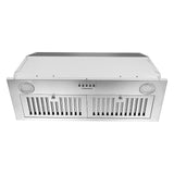 Range Hood Insert 30inch,Stainless Steel Kitchen Vent Hood 600CFM,Built-in Kitchen Stove Hood W/Front Button Controls,LED Lights