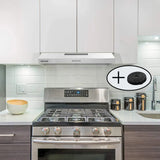 30in Under Cabinet Range Hood 230CFM Stainless Steel Kitchen Stove Vent Ducted/Ductless Convertible, LED Light and Carbon Filter