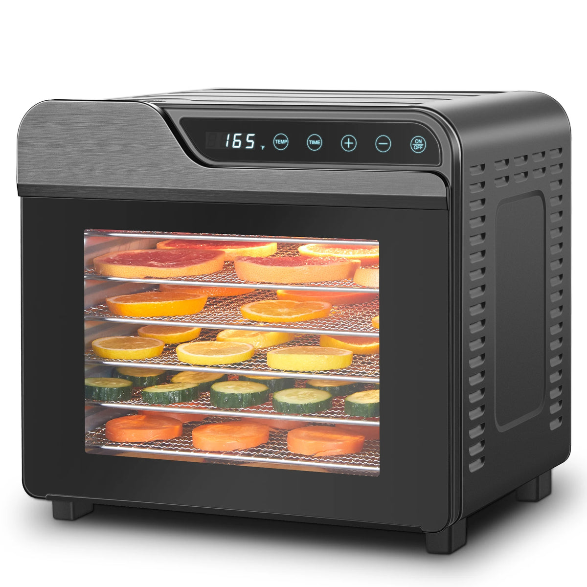 Food Dehydrator, 8-Tray Stainless Steel Jerky Dehydrator, 625W Food Dryer with Adjustable Timer & Temperature,
