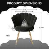Velvet Adjustable Swivel Swivel Chair with Gold Metal Legs Steady Modern Design for Dining Hotel & Living Room Use