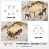 Extendable Solid Wood Rectangular Dining Table 10 People Large Modern Farmhouse Hotel Grooved Wood-Strip Home Furniture Workshop