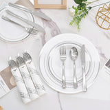 700 PCS Durable Disposable PET Eco-Friendly Party Dinnerware Set Tableware Kit Plates Cups Cutlery Napkins BPA Free Microwave