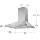 Range Hood, Range Hoods 30 Inch Stainless Steel, 450 CFM Kitchen Hood with LED Light Baffle Filters, 3 Speed Exhaust Fan