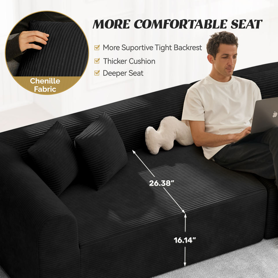 Modular Extendable Convertible Sectional Sofa Set Modern Velvet Cover Sofa Bed Foldable Massage Function Deep Seat Sponge