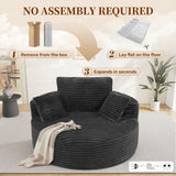 Large Modern Round Cloud Sofa Chair Plush Velvet Fabric Multi-Functional Leisure Chair for Living Room Dining Relaxation Reading