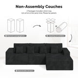 Modular Extendable Convertible Sectional Cloud Couches L-Shaped Chaise Upholstered Deep Seat Boneless Sofa Bed No Assembly