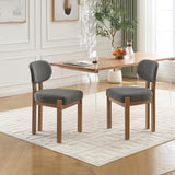 Elegant Farmhouse Accent Cane Solid Wood Leg Chenille Fabric Upholstered Dining Chair For Home Furniture