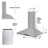 Range Hood 30 Inch, Vent Hoods 30 Inch Stainless Steel, 450 CFM Kitchen Hood with LED Light , 3 Speed Exhaust Fan,Touch Control