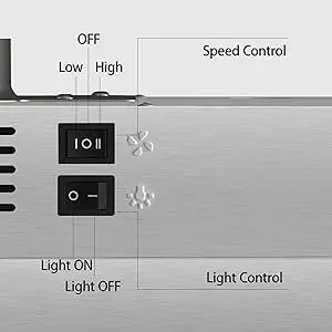 Range Hood 30 Inch Under Cabinet, Stainless Steel Kitchen Vent Hood 280CFM, Built-in Kitchen Stove Hood W/Rocker Button Control