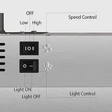 Range Hood 36 Inch Under Cabinet, Stainless Steel Kitchen Vent Hood 280CFM, Built-in Kitchen Stove Hood  Button Control