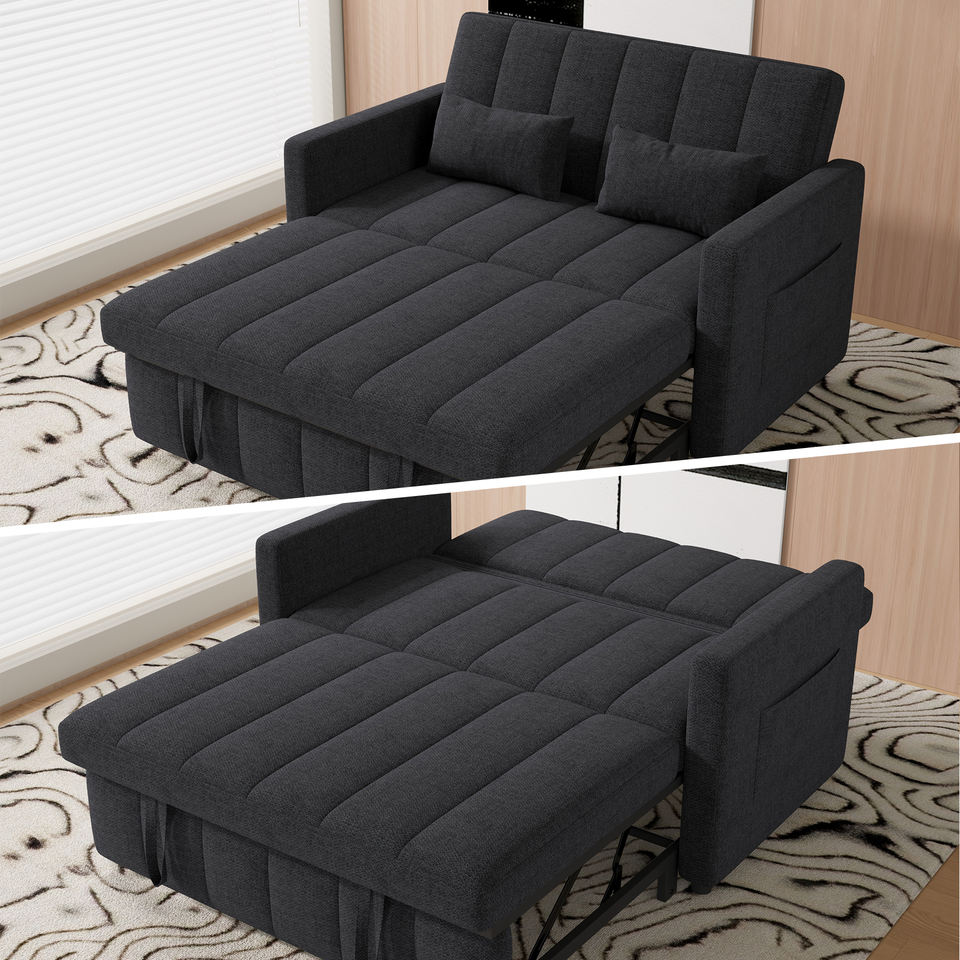 3-in-1 Convertible Modern Sofa Bed Sleeper Couch Storage Portable 5-Level Adjustable Backrest Living Room Home Dining Hotel