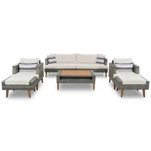 6-Pieces Wicker Rattan Patio Outdoor Sofa Set - view 2