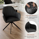 Modern PU Leather Reclining Swivel Dining Chair with Ergonomic Design and Robust Metal Legs for Dining Room & Office (Set of 2)