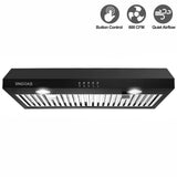 Under Cabinet Range Hood 30 Inch,Black Range Hood with 430 Spray-Painted Stainless Steel,3-speed Fan & 700 CFM Kitchen Hood