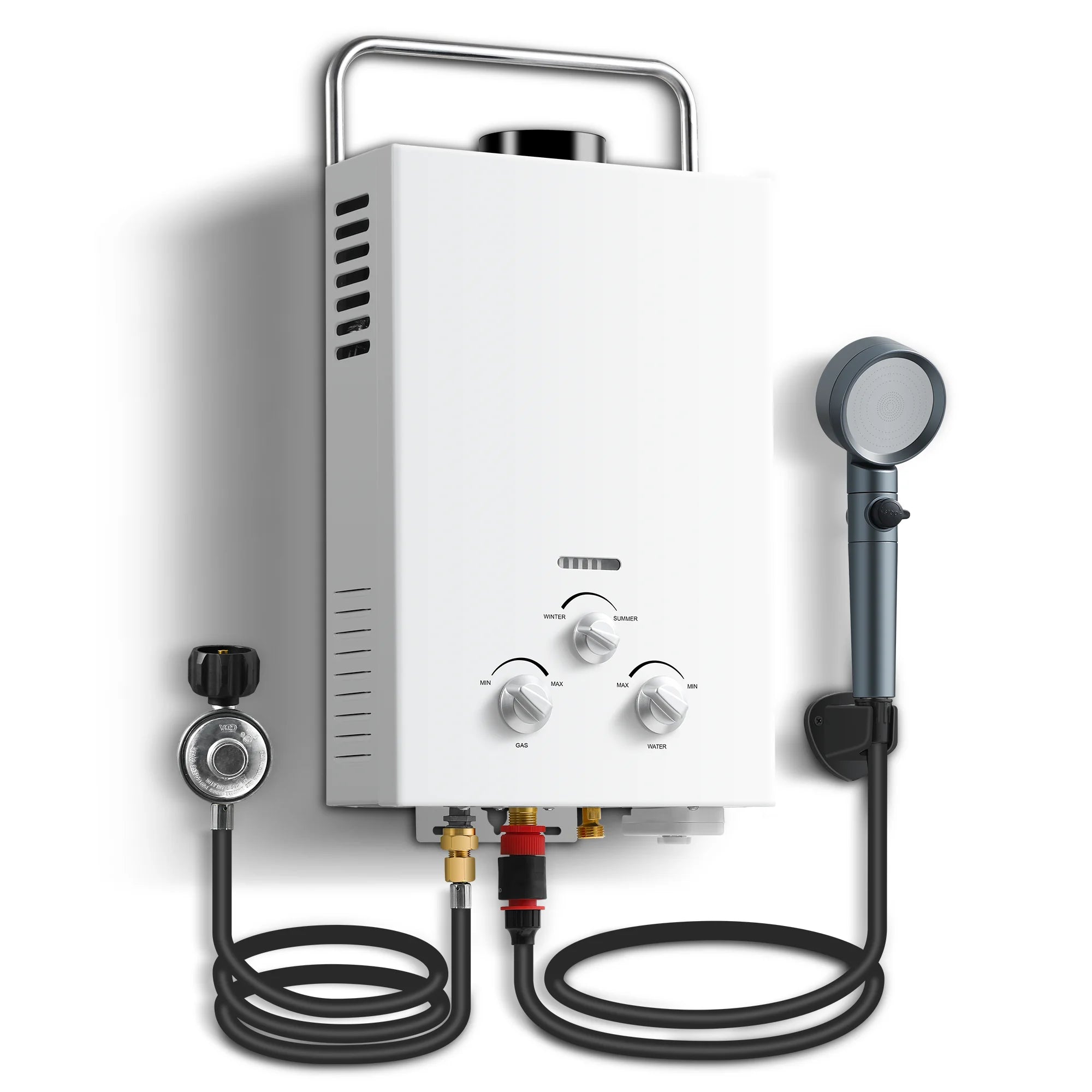 Outdoor Propane Tankless Water Heater - 6L 1.58 GPM Portable Gas Water Heater with Handle & Overheating Protec