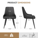 Contemporary Reclining Dining Chairs PU Leather Upholstered Eco-Friendly Waterproof Thick Cushion Home Office Apartment (Set of 2)