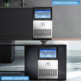 Ice Maker,110LBS/24H Commercial Ice Machine Stainless Steel Ice Maker Machine with 25LBS Capacity,45 Ice Cubes - view 4
