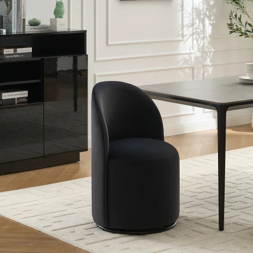 Modern Velvet Kitchen Swivel Accent Chair Luxury Barrel Chair for Living Room Dining Room Elegant Upholstered Leisure Chair