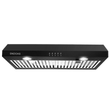 Under Cabinet Range Hood 30 Inch,Black Range Hood with 430 Spray-Painted Stainless Steel,3-speed Fan & 700 CFM Kitchen Hood