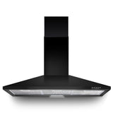 36 Inch Range Hood, 450CFM Wall Mount Stainless Steel Kitchen Vent Hood - 3-Speed Exhaust Fan, LED Light & Push Button Control