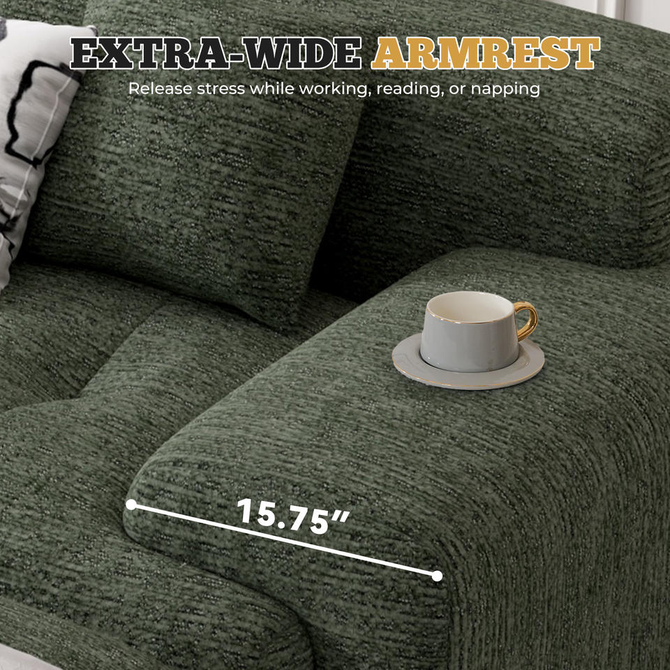 Modern L-Shaped Modular Sofa Bed with Chenille Cover Sponge-Filled Convertible Design Durable Eco-Friendly for Hotel Use