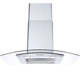 Range Hood 30 Inch, Tieasy Wall Mount Kitchen Hood , Stainless Steel Chimney and Aluminum Filters, LED Lights, 3 Speed Fan